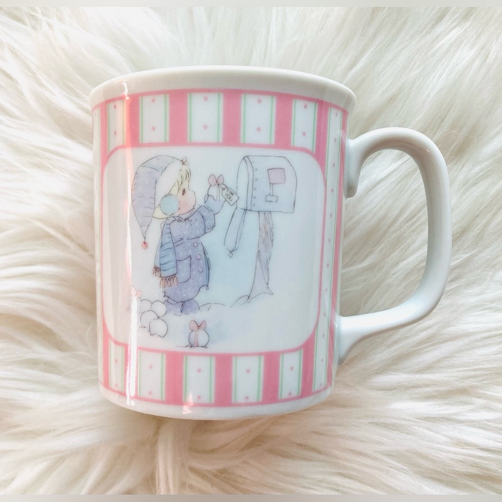 Vintage 80s Precious Moments Winter Mug “Sending you a White Christmas” Enesco